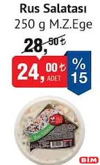 M.Z EGE RUS SALATASI 250 G fiyat ve kampanya bilgisi
